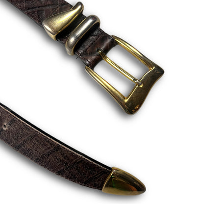MCM Vintage Snake Leather Belt brown black