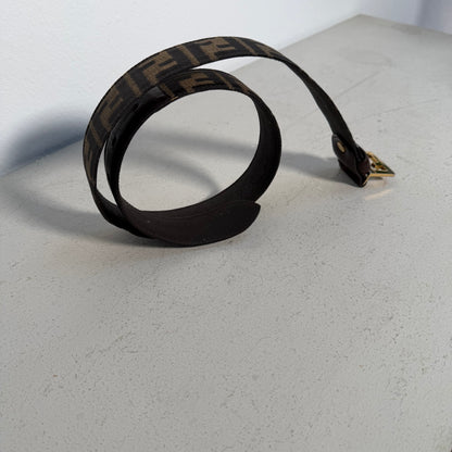 Fendi 90s Monogram Zucca Belt Gulden Buckle brown (80cm)