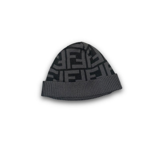 Fendi 00s Monogram Two-Tone Beanie Grey