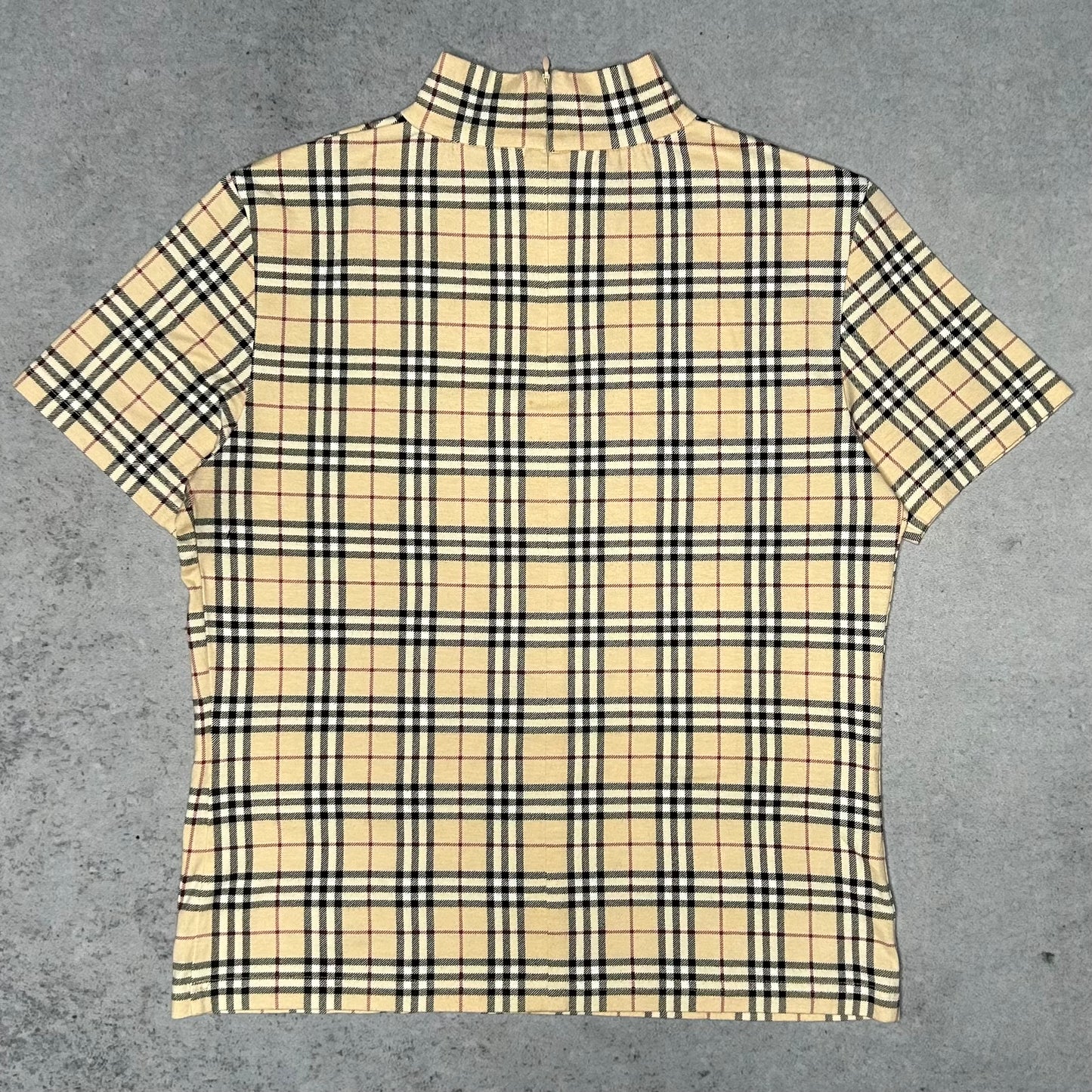 Burberry Y2K Nova Check Mock Neck Top (Size 40 fits S/M)