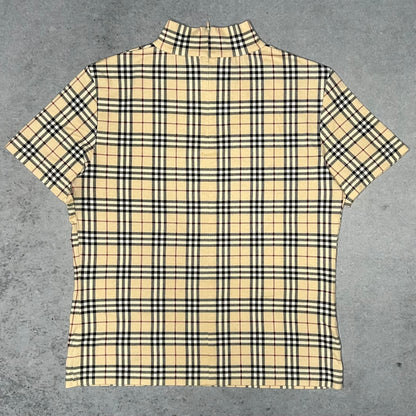 Burberry Y2K Nova Check Mock Neck Top (Size 40 fits S/M)