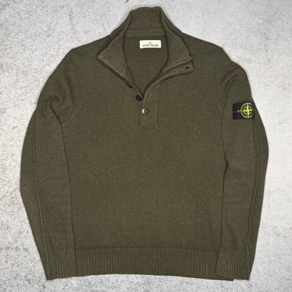 Stone Island Quarter Zip Knit Sweater Troyer dark green (XL)