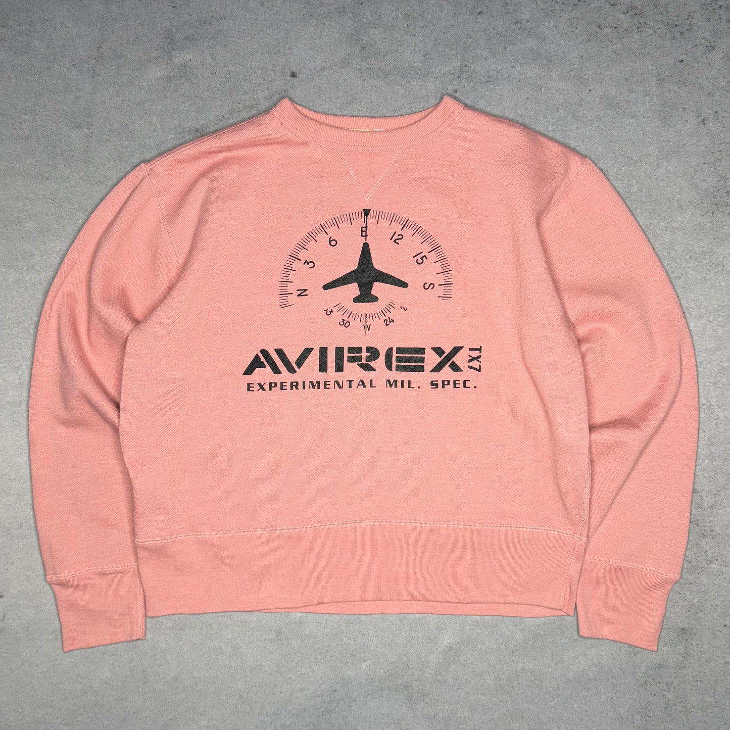 Avirex USA Vintage Boxy Crewneck Sweatshirt Spellout pink (S)