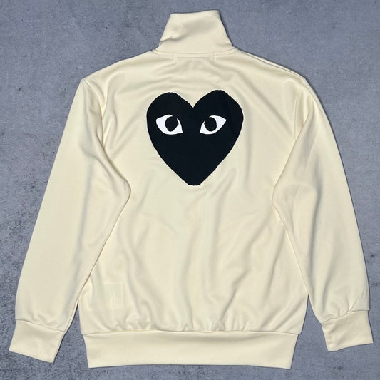 Comme des Garçons PLAY Track Jacket Big Heart Print Ivory (L)