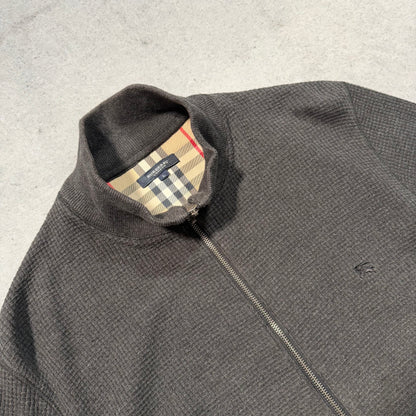 Burberry 00s Waffle Kit Full Zip Cardigan Jacket grey (L fits M)
