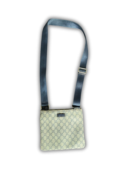 Gucci Vintage Monogram Canvas Messenger Bag OG navy