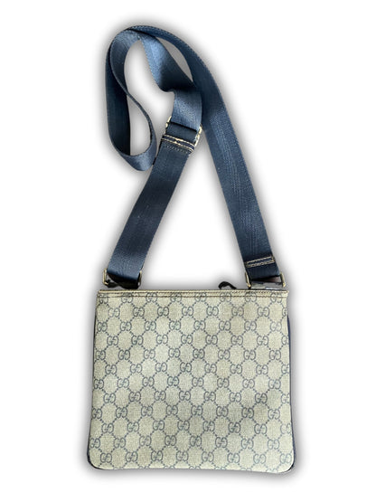 Gucci Vintage Monogram Canvas Messenger Bag OG navy