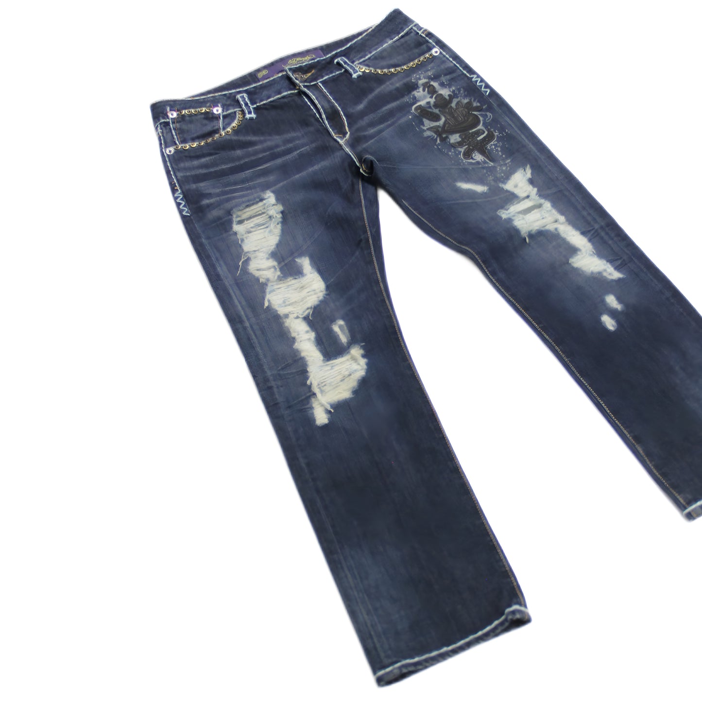 Ed Hardy Jeans Ripped Backprint Women's