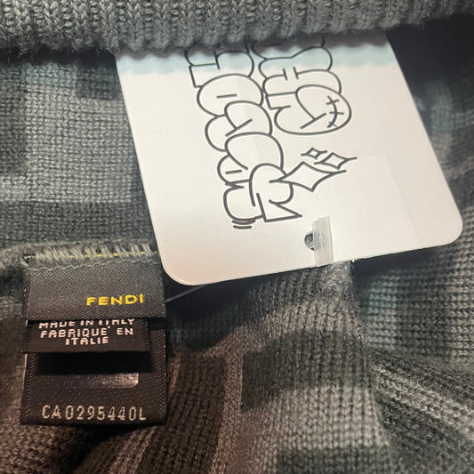 Fendi 00s Monogram Two-Tone Beanie Grey