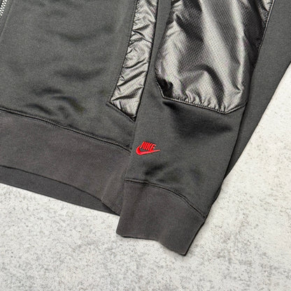 Nike AIR 2000s Big Logo Tech Fleece Zip Hoodie black red (M)
