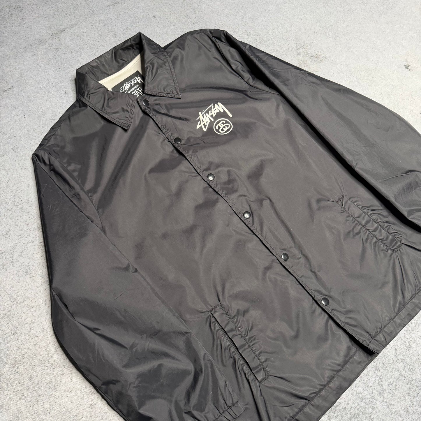 Stüssy Vintage 00s Coach Jacket Big Logo Backprint Black (M)