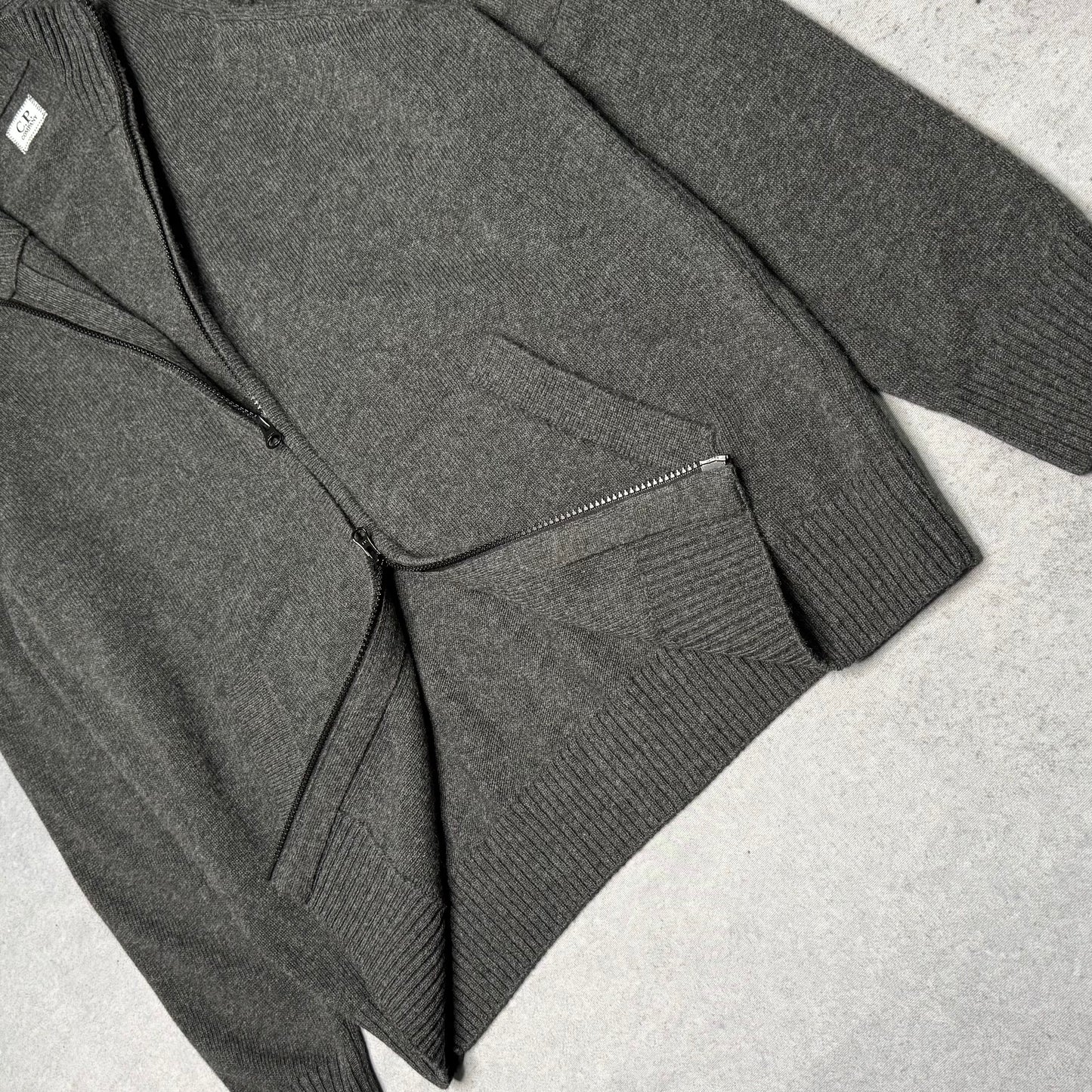 C.P. Company NEW Full Zip Lens Knit Cardigan grey (L)