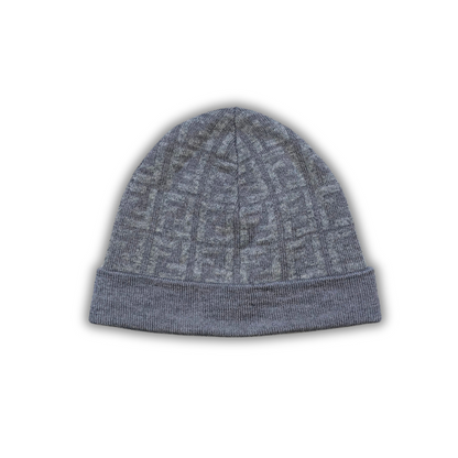 Fendi 00s Monogram Two-Tone Beanie grey (bigger size)
