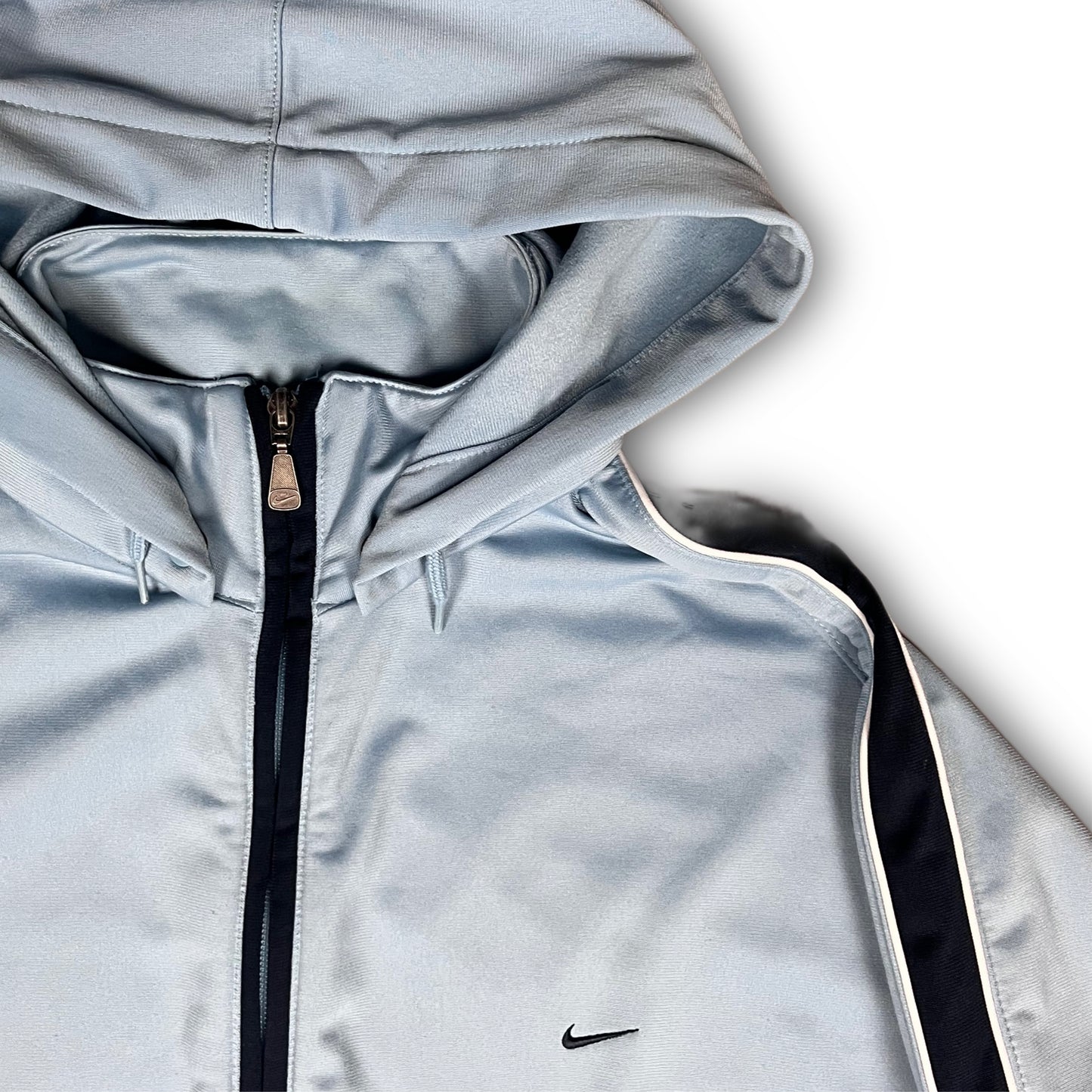 Nike 2000s Hooded Track Jacket baby blue