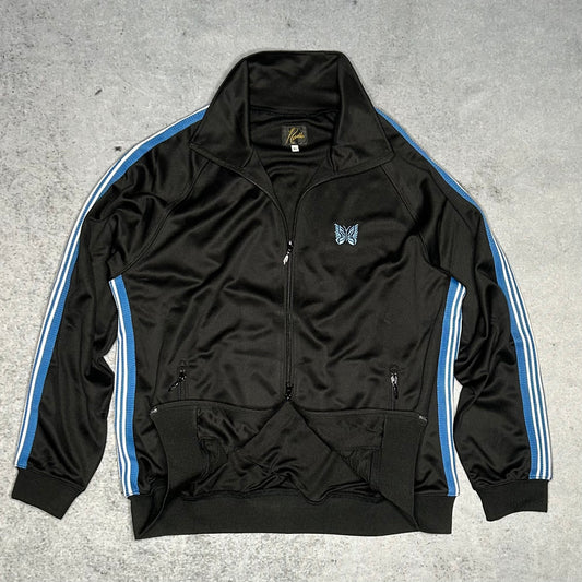 Needles Japan Designer Track Jacket black baby blue (XL)