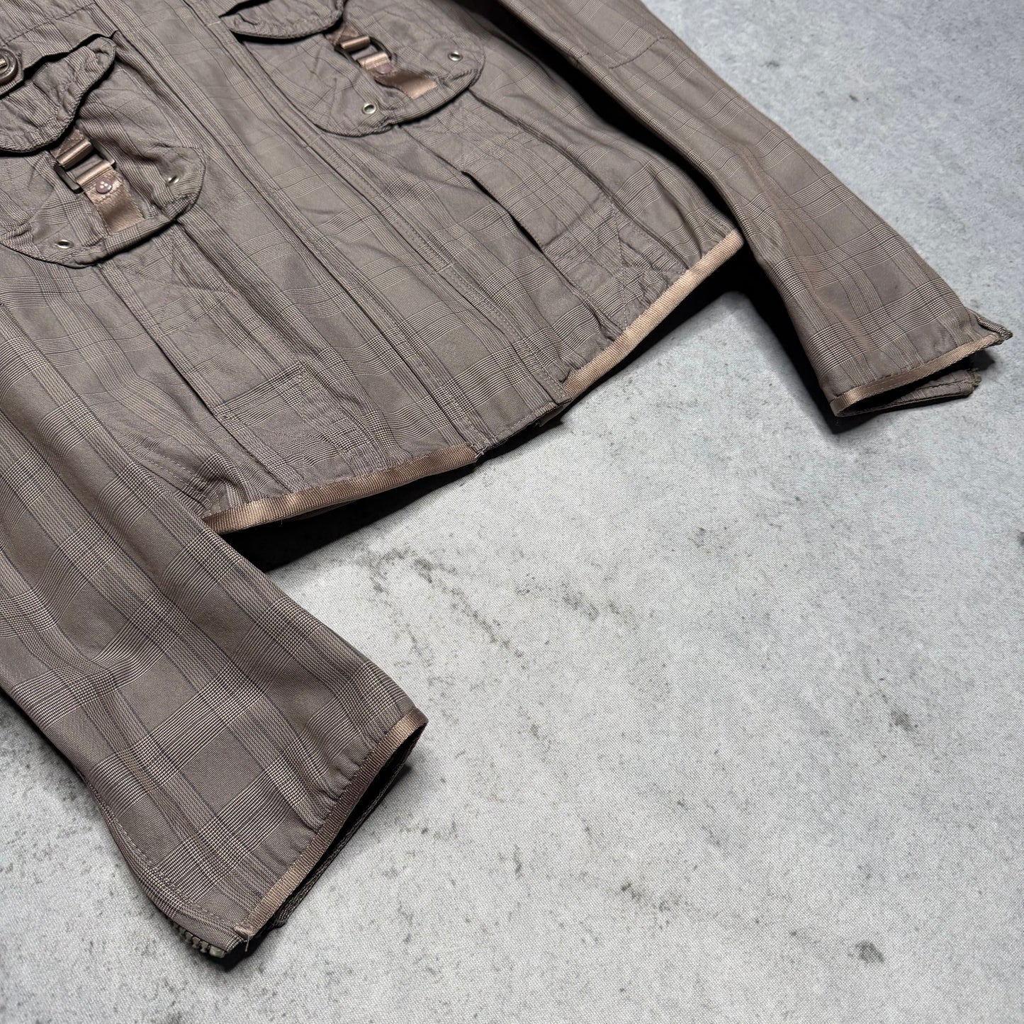 Peuterrey Vintage Bomber Racing Jacket grey Checked (S Womens)