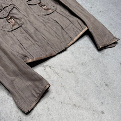 Peuterrey Vintage Bomber Racing Jacket grey Checked (S Womens)