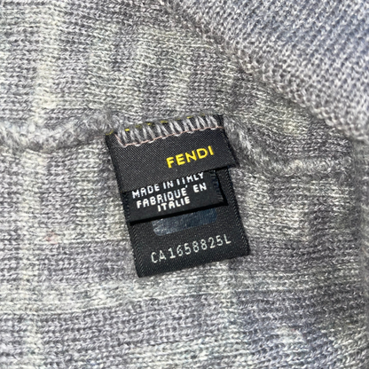 Fendi 00s Monogram Two-Tone Beanie grey (bigger size)