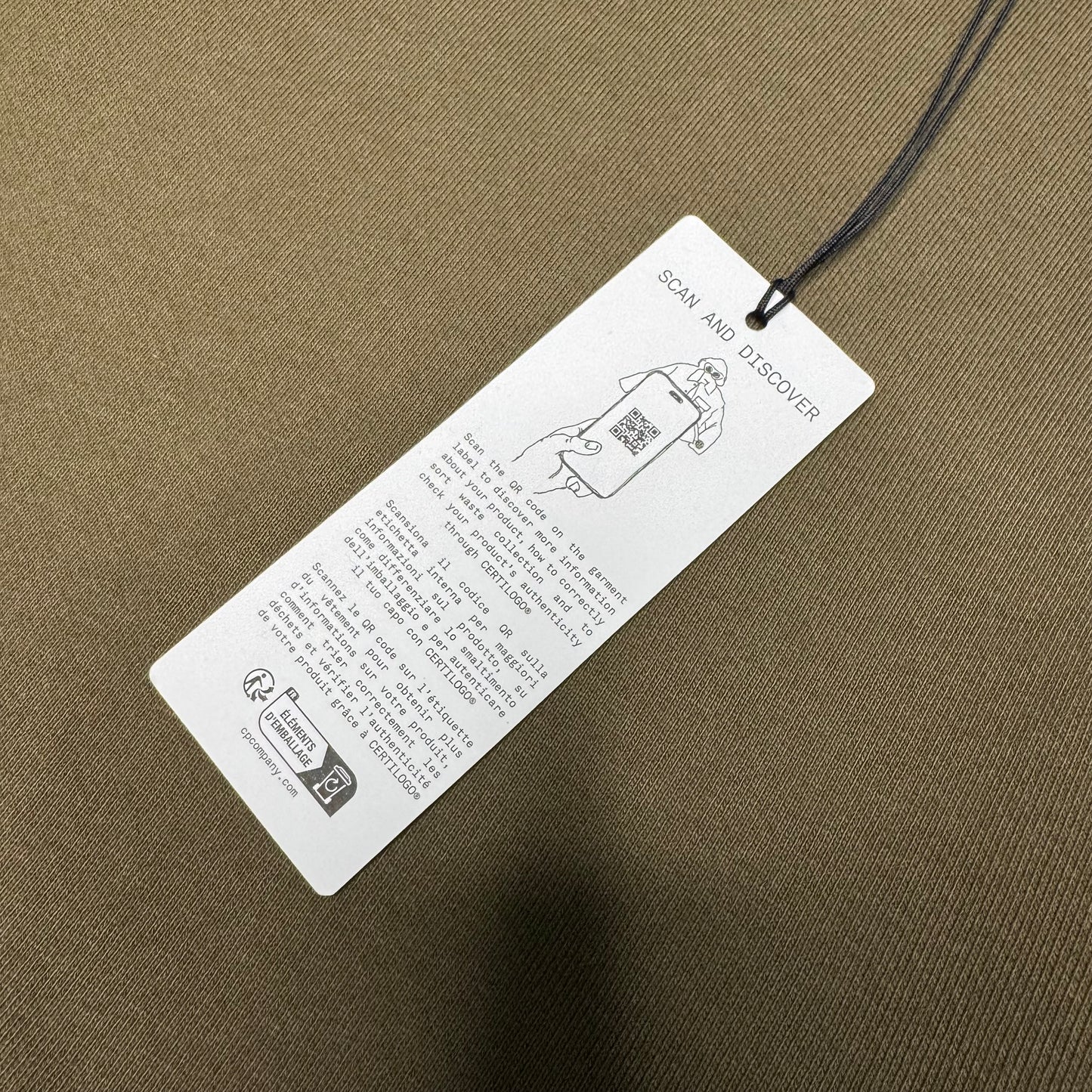 C.P. Company NEW Diagonal Raised Fleece Crewneck Lens Sweatshirt olive (L)