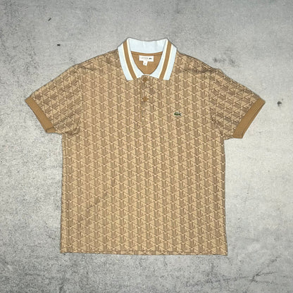 Lacoste Monogram Polo Shirt gold baby blue (L)