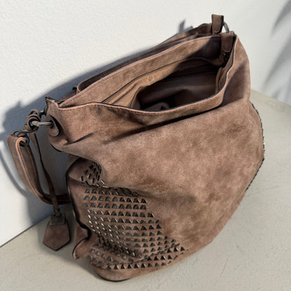 Dudlin Faux Leather Bag (brown studded)