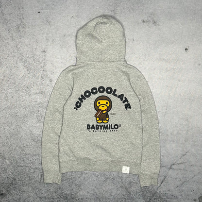BAPE Baby Milo Chocolate Zip Hoodie grey (XS)