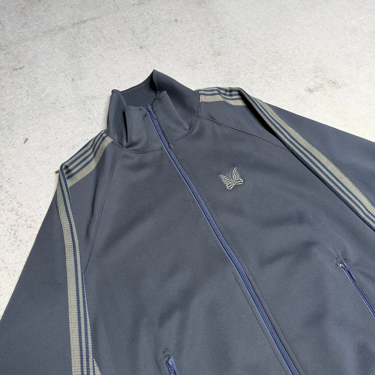 Needles Japan Poly Smooth Track Jacket Dark Blue Grey (XL)