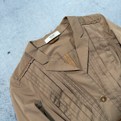 Prada SS09 Archive Pleated Fitted Blazer Jacket Light Brown (42 fits S)