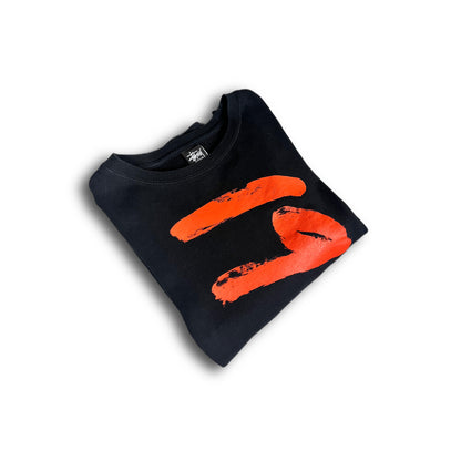 Stüssy 1980 Sweater Front and Backprint black orange 