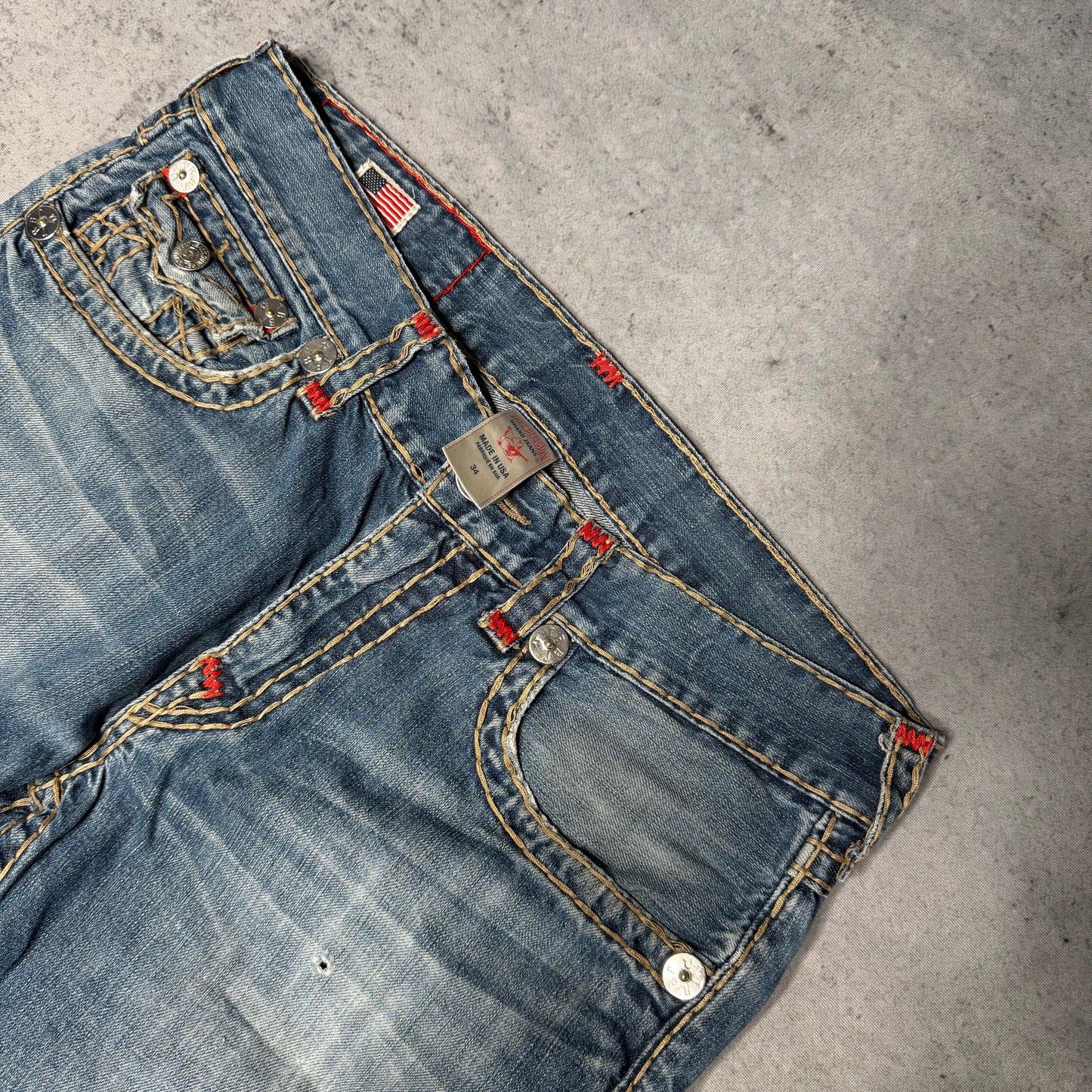 True Religion OG Straight Jeans Ricky Super T washed blue (34)