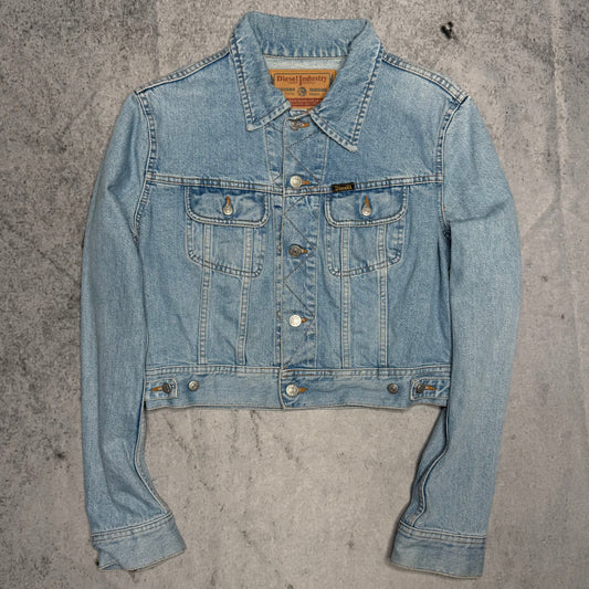 Diesel Industry Womens Vintage Denim Jeans Jacket light blue (L)