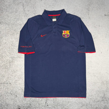 Nike Early 00s FC Barcelona Polo Shirt navy blue red (L)