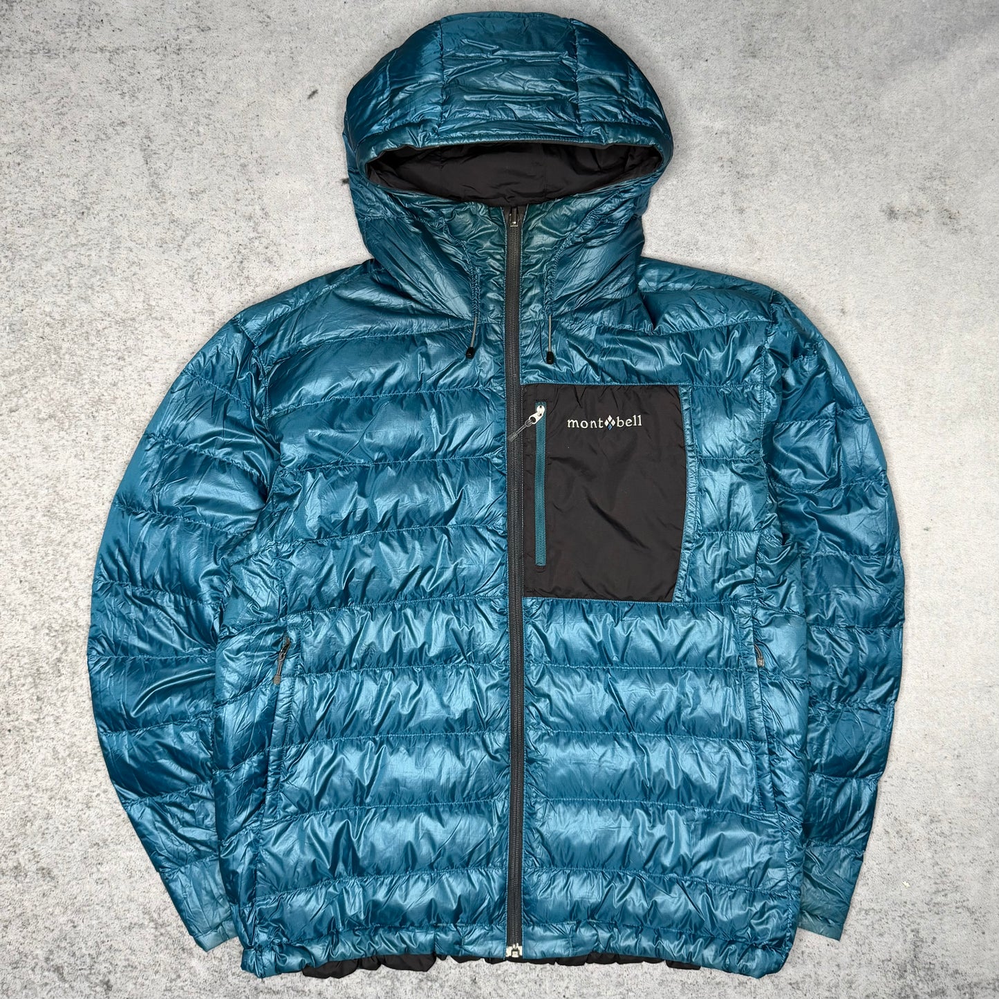 Montbell Japan Reversible Shell Puffer Jacket grey blue (fits L)