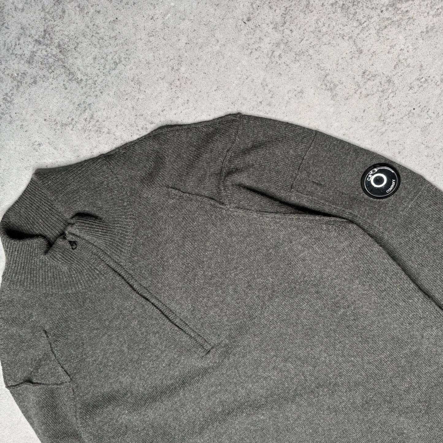 C.P. Company NEW Quarter Zip Lens Knit Cardigan grey (L)