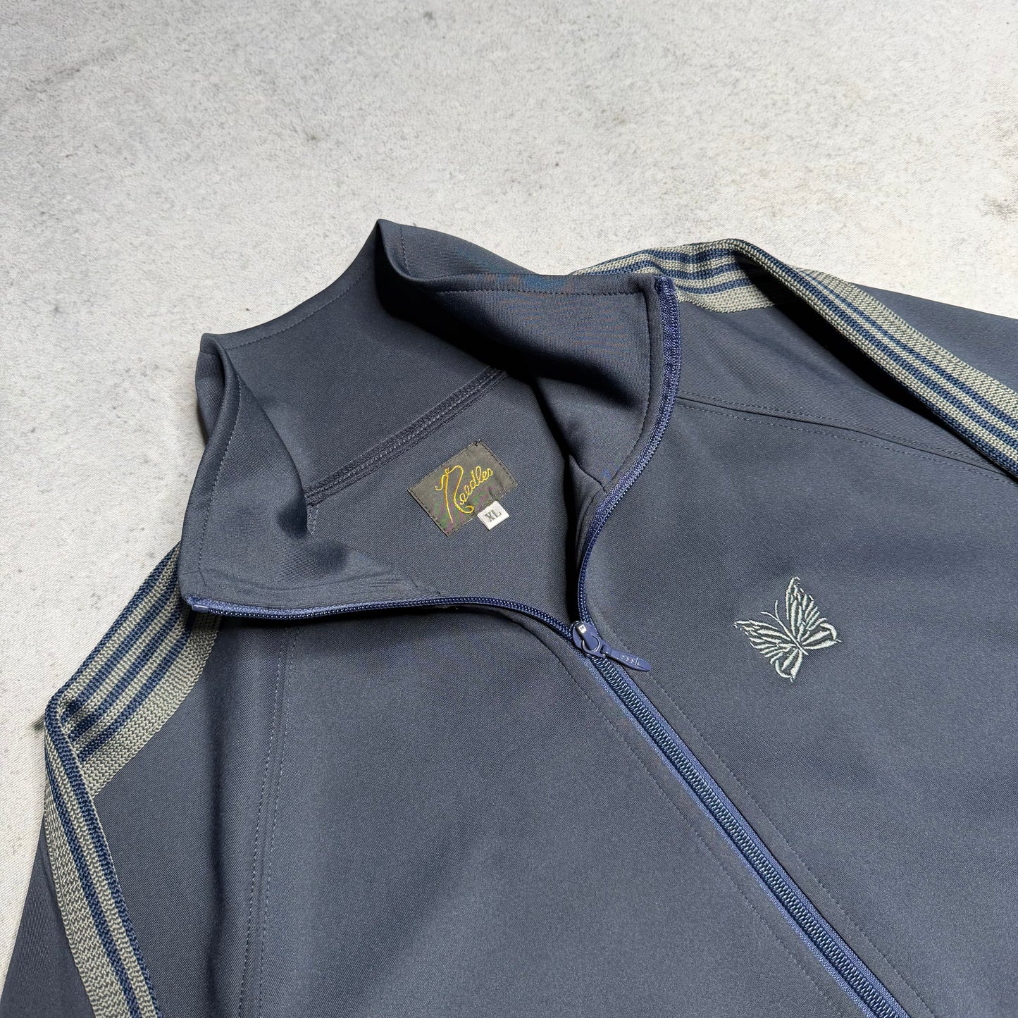 Needles Japan Poly Smooth Track Jacket Dark Blue Grey (XL)