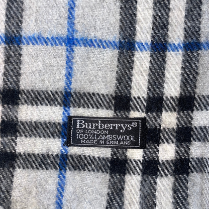 Burberry Vintage Nova Check Schal Scarf 90s Grey Blue