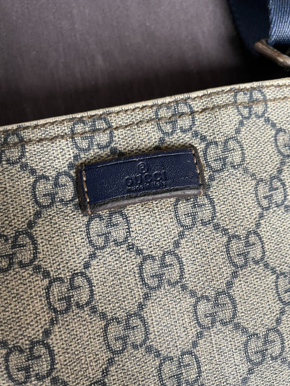 Gucci Vintage Monogram Canvas Messenger Bag OG navy