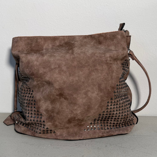 Dudlin Faux Leather Bag (brown studded)
