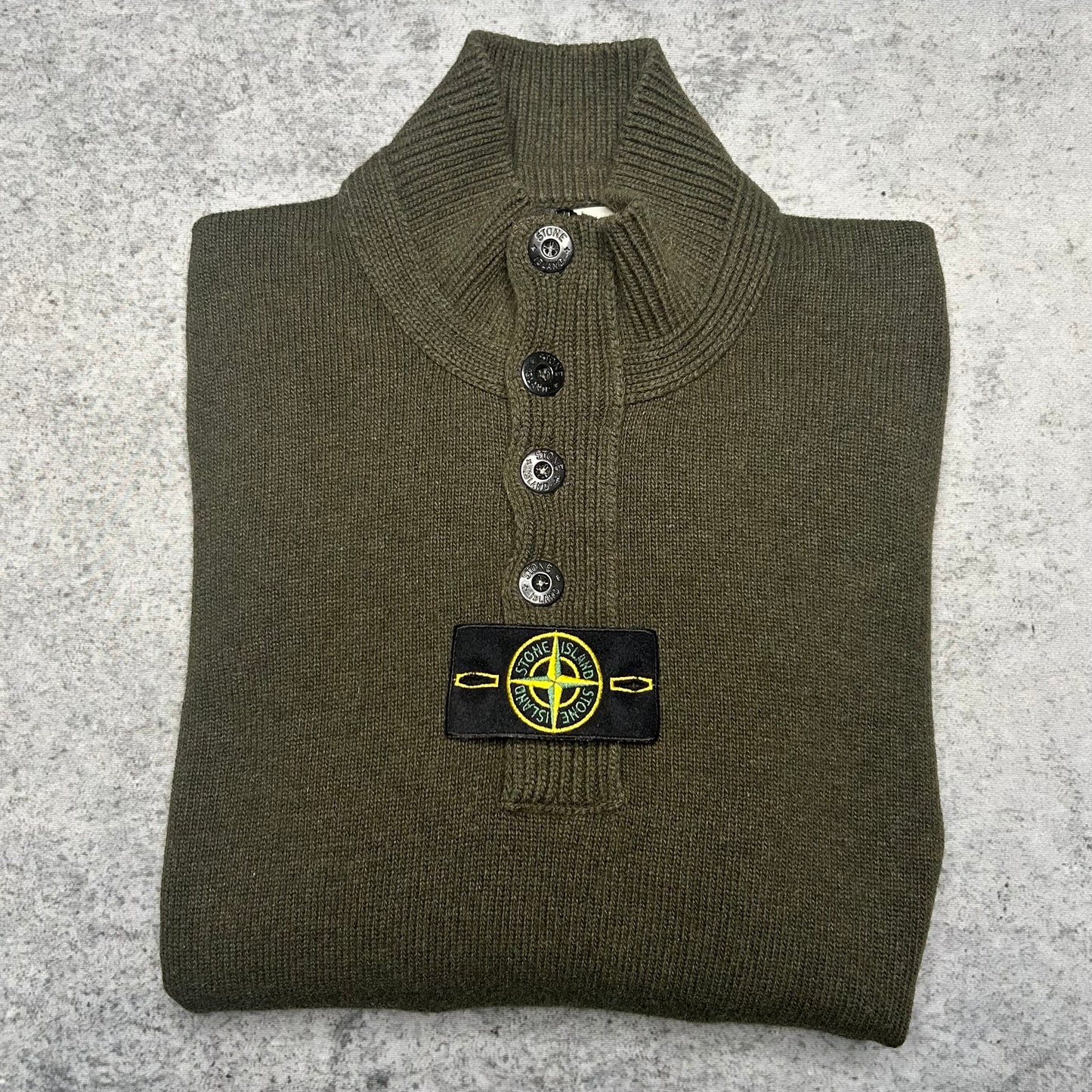 Stone Island Quarter Zip Knit Sweater Troyer dark green (XL)