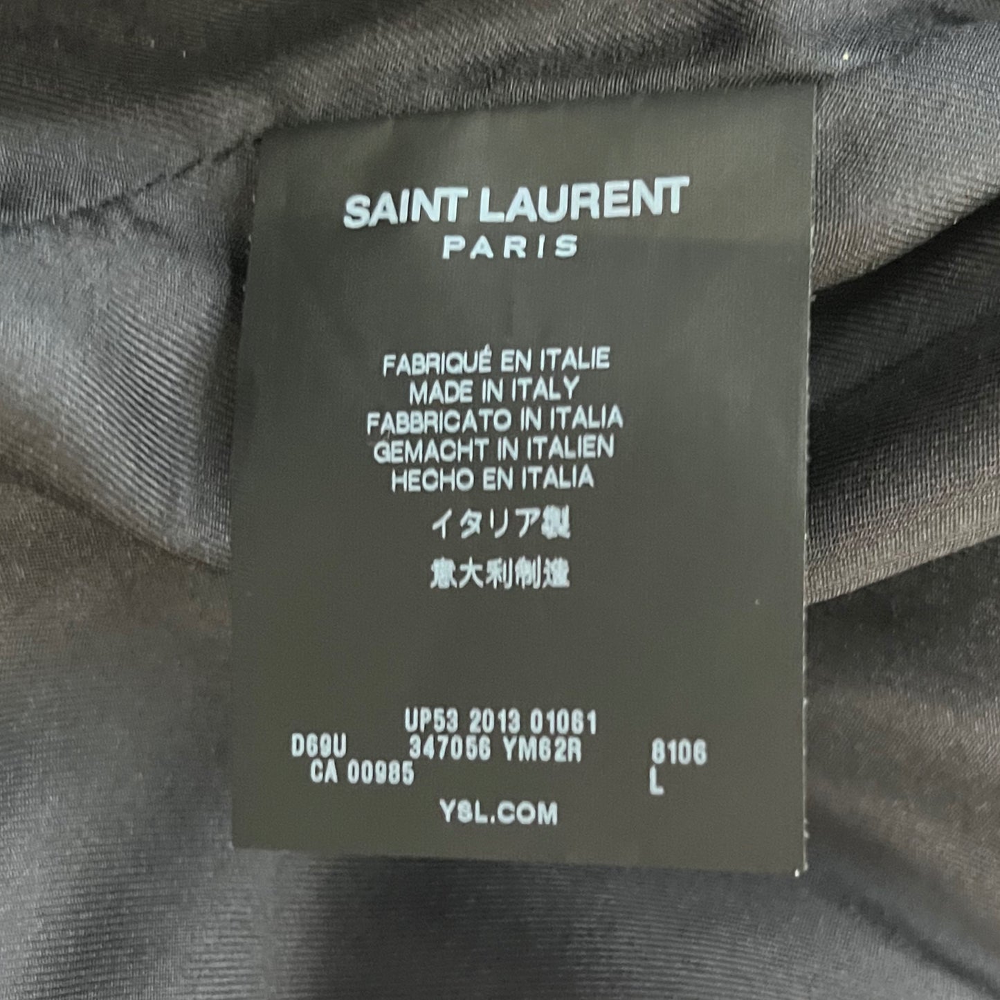 Saint Laurent Silver Lack Bomber Jacket
