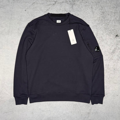 C.P. Company NEW Diagonal Raised Fleece Crewneck Lens Sweatshirt navy blue (L)