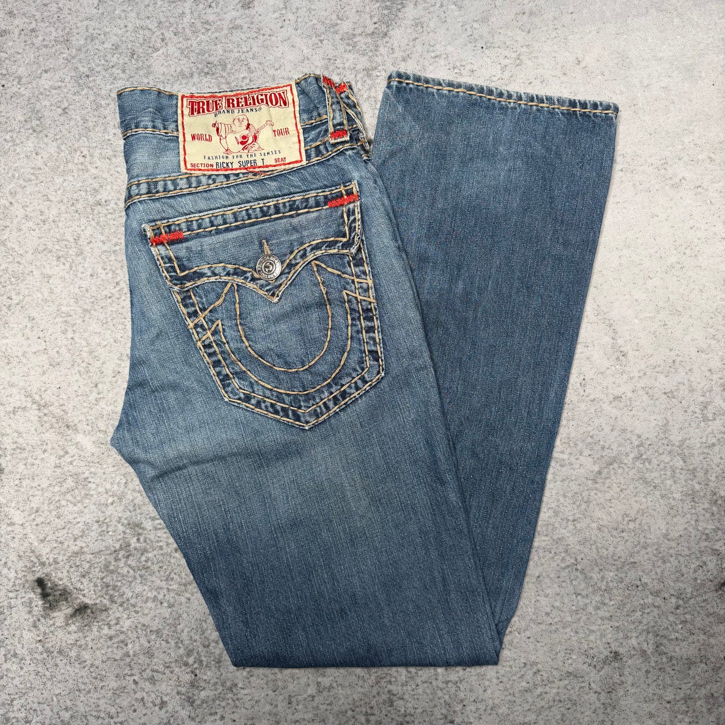 True Religion OG Straight Jeans Ricky Super T washed blue (34)