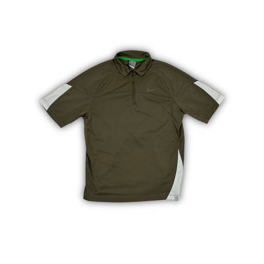 Nike Sport Zipped Poloshirt 00s olive green