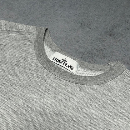 Stone Island Waffle Knit Cotton Crewneck Sweater Grey (XL)