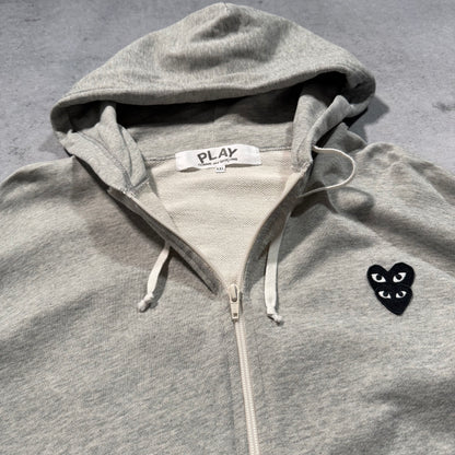 Comme des Garçons PLAY Zip Hoodie Double Heart Logo grey (XXL)