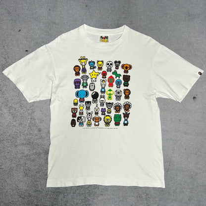BAPE 2000s "Baby Milo Friends A to Z" Graphic Tee White (M)