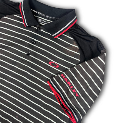 Oakley 00s Sport Poloshirt striped red black