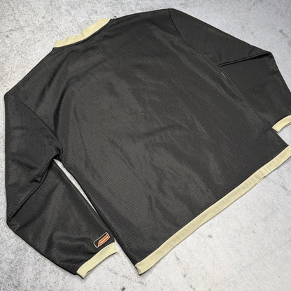 Reebok Early 2000s Mesh Crewneck Sweater black Spellout (fits M)