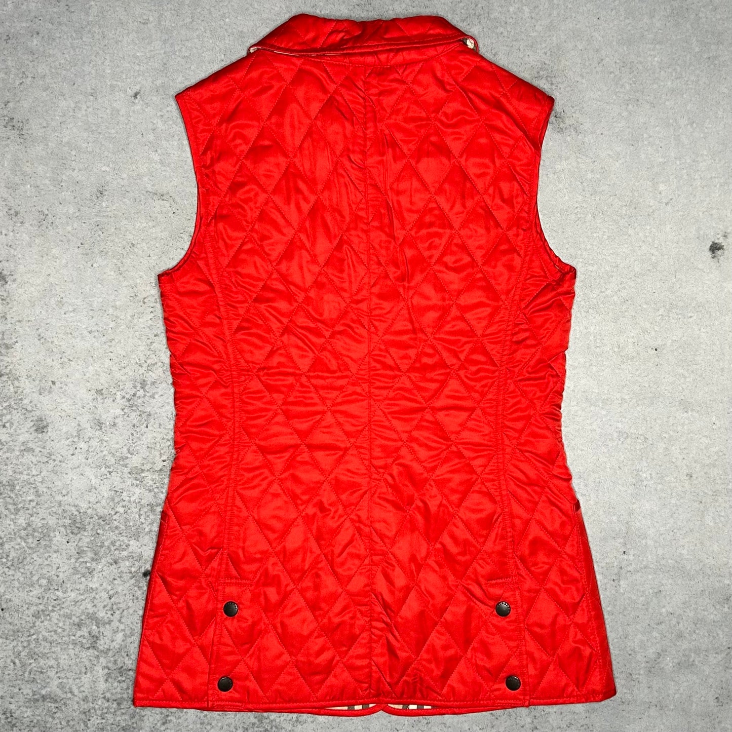 Burberry Vintage Womens Quilted Gilet Vest red (S)