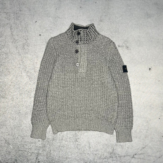 Stone Island AW2011 Heavy Quarter Knit Zip grey (L)
